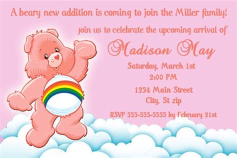 Care Bear Baby Shower Invitation on Etsy, $7.00 | Baby shower ...