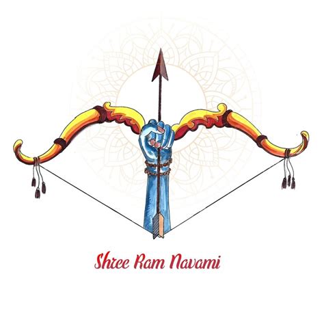 Free Vector | Illustration of bow and arrow in shree ram navami festival of india card design