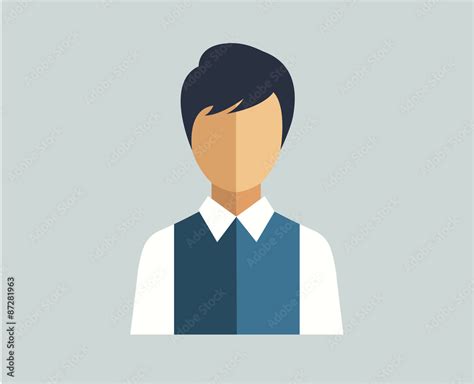 Human vector icon illustration isolated. Shirt, face and flat Stock Vector | Adobe Stock