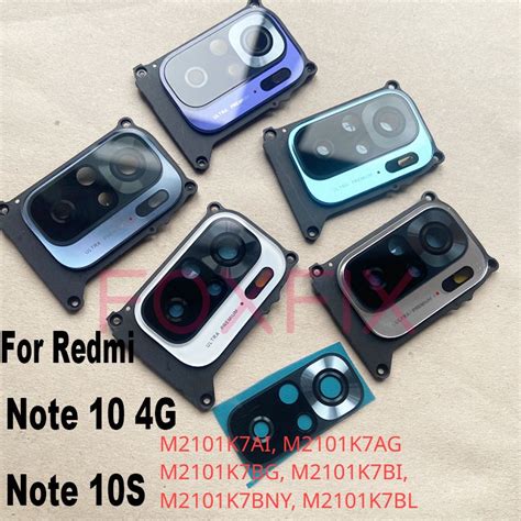 Rear Back Camera Glass Lens Cover For Xiaomi Redmi Note 10S 10 4G Camera Frame Bezel Replacement ...