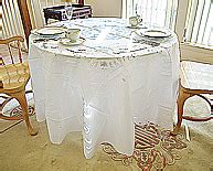 Round tablecloths.