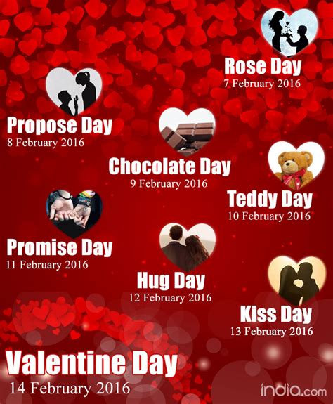 Valentine Week List 2016: Rose Day, Propose Day, Kiss Day & complete ...