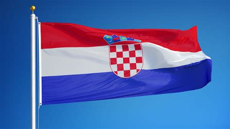 croatia flag waving slow motion against Stock Footage Video (100% ...