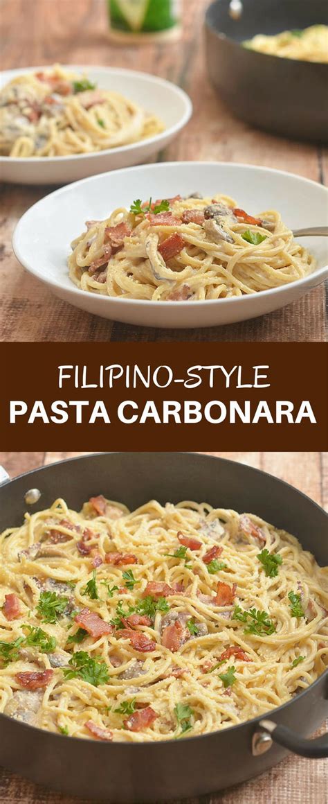 Filipino-style Pasta Carbonara | Recipe | Carbonara pasta, Recipes, Best pasta recipes