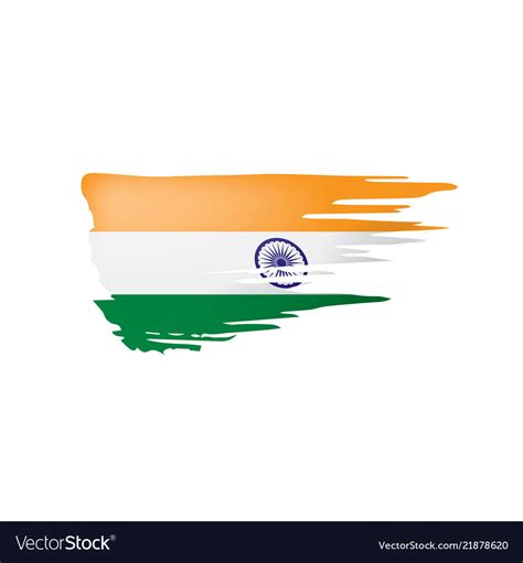 India flag on a white Royalty Free Vector Image