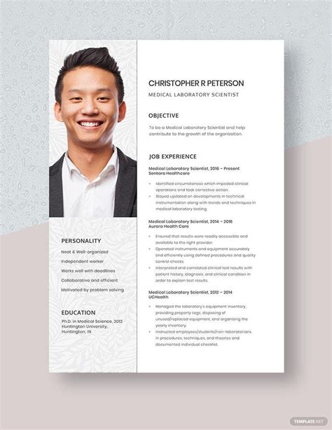 Medical Laboratory Scientist Resume in Pages, Word - Download | Template.net