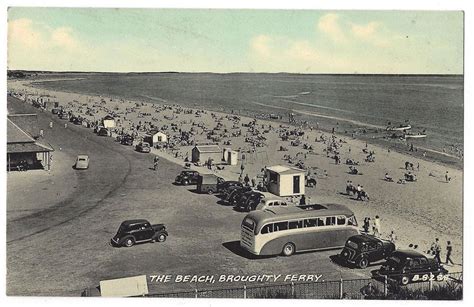 BROUGHTY FERRY The Beach, Old Cars and Bus, Postcard by Valentine, Unused | Ferry, Postcard, Old ...