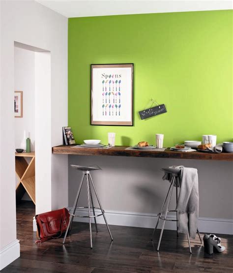 Brighten up any kitchen Easy Peasy from Crown Paints Feature Wall range and Soft Shadow from ...