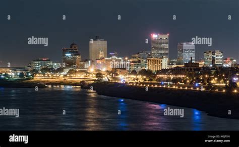 MEMPHIS,, TN - OCT 10: Night skyline of downtown Memphis, Tennessee on ...