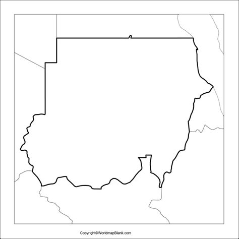 Printable Blank Map of Sudan – Outline, Transparent, PNG Map - Printable World Maps