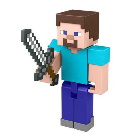 Minecraft Steve Action Figure, 3.25-in, with 1 Build-a-Portal Piece & 1 Accessory, Building Toy ...