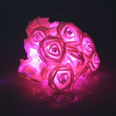 VALENTINES DAY GIFT FOR HER Flower Rose LED Light Lamp Outdoor Patio Decor Pink | eBay