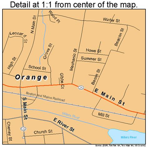 Orange Massachusetts Street Map 2551230