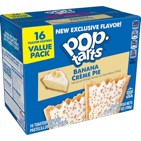 Pop-Tarts Toaster Pastries, Breakfast Foods, Frosted Banana Creme Pie, 27oz Box, 16 Toaster ...