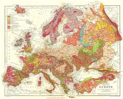 Geological map of Europe by Stanford, Edward: (1906) Map | Antiqua Print Gallery