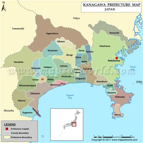 Kanagawa Prefecture Map | Map of Kanagawa Prefecture, Japan