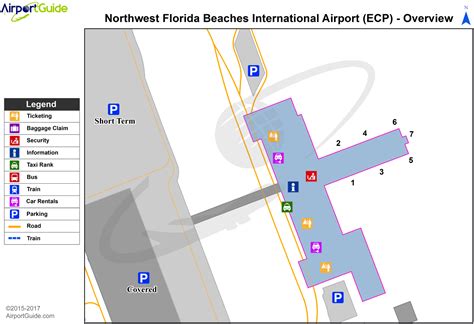 Panama City - Northwest Florida Beaches International (ECP) Airport Terminal Map - Overview