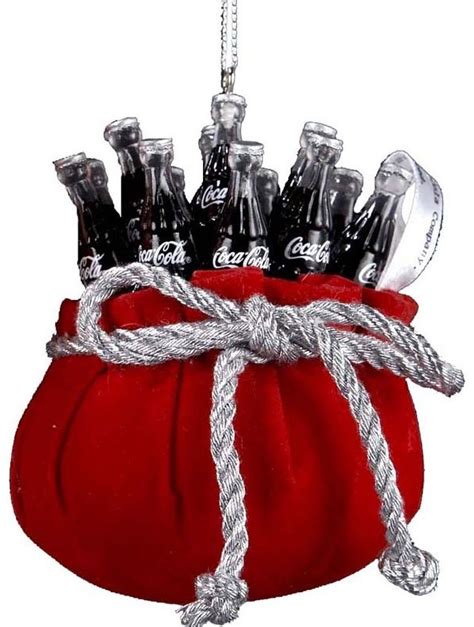 Coca-Cola Bottles in Red Velvet Bag Ornament – Christmas