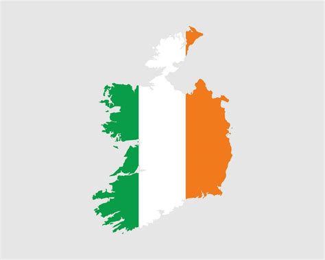 Republic of Ireland Flag Map. Map of the Republic of Ireland with the ...