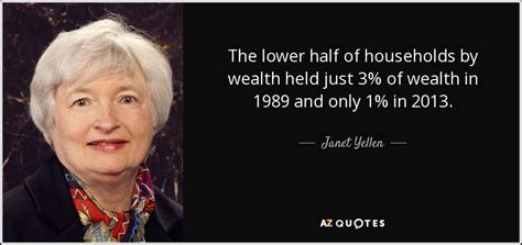 Janet Yellen quote: The lower half of households by wealth held just 3...