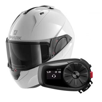 Pack Helmet + Intercom Systems : Shark Evo-Es Blank WHU + Kit Bluetooth 5S Solo | iCasque.co.uk