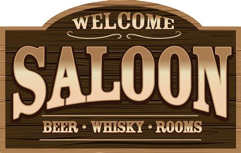 Wooden Welcome Sign For A Wild West Saloon Stock Illustration ...