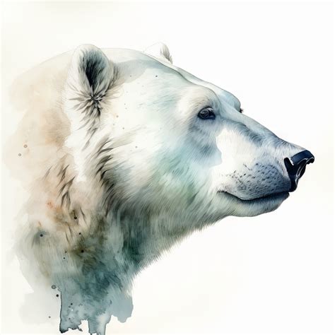 ArtStation - Polar Bear Animal Portrait Watercolor Painting