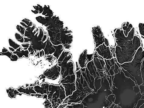 Iceland Map Wall Art Print, Topographic Iceland Poster Maps, Reykjavik ...