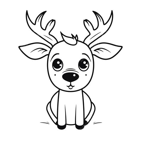 Cute Little Reindeer For Your Coloring Pages Outline Sketch Drawing Vector, Deer Drawing, Wing ...