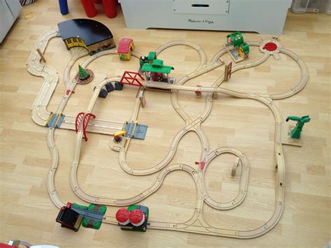 An epic train track made with practically every #BRIO piece that's ...