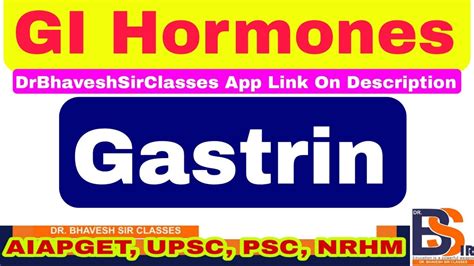 Gastrin Hormone | Gastro Intestinal Hormones Physiology | Function | DrBhavesh Sir Classes - YouTube