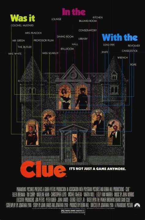 Clue 11x17 Movie Poster (1985) | Clue movie, Good movies, Movie posters