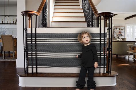 Baby and pet stair gates handcrafted in USA with upholstery fabric, internally reinforced ...