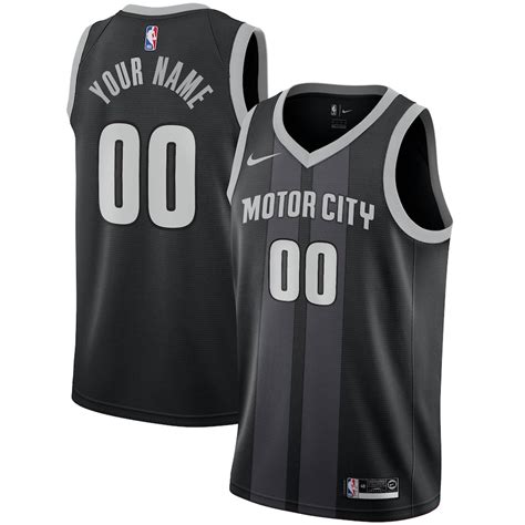 Nike Detroit Pistons Black 2018/19 Swingman Custom Jersey - City Edition