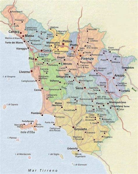 Political Map Tuscany - Mapsof.net | Tuscany map, Map of tuscany italy, Tuscany italy