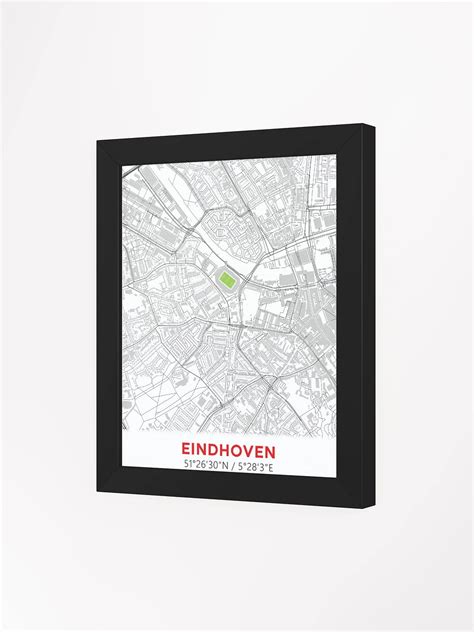 PSV Eindhoven Stadium Map Design Framed Poster | TopFootballStadiums