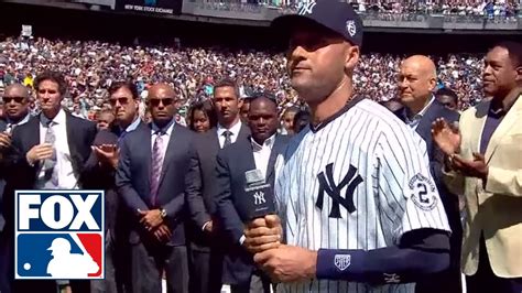 Derek Jeter's farewell speech to the Yankees on Derek Jeter Day - YouTube