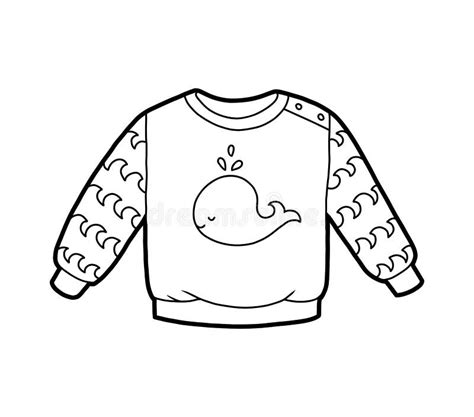 Coloring Book, Sweatshirt with a Whale Stock Vector - Illustration of fabric, outline: 146434330