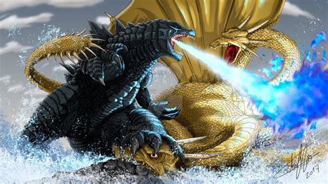 Godzilla vs Ghidorah by KusanagiBakemono on DeviantArt