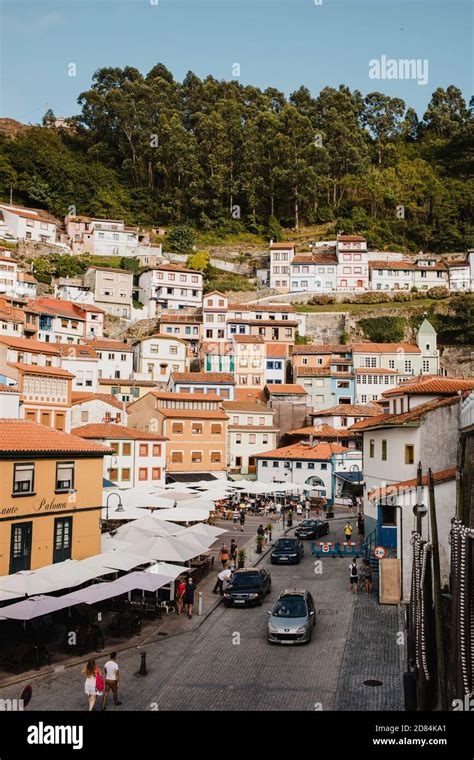 Cudillero, Spain - August 25th, 2020: Cityscape of Cudillero village ...