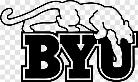 Brigham Young University BYU Cougars Football Clip Art Black And White Logo - Heart - Design ...