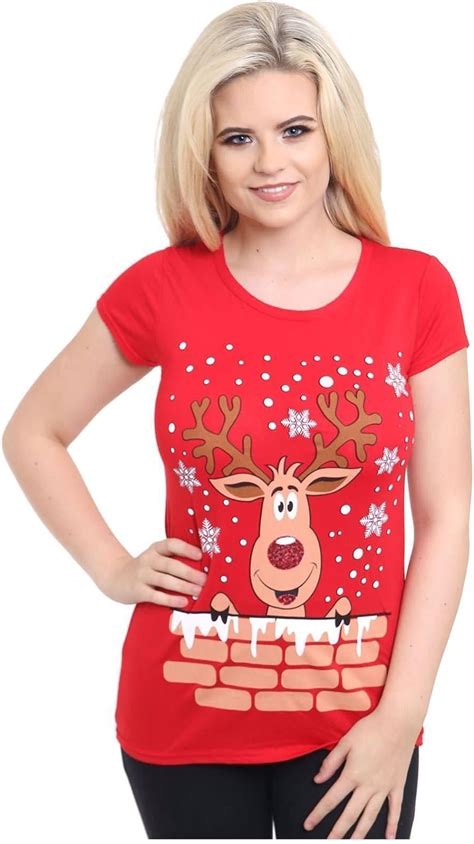 My Fashion Store New Women Xms Olaf Frozen Christmas T Shirt TOP Slim Tight FIT UK Size 6-26 ...