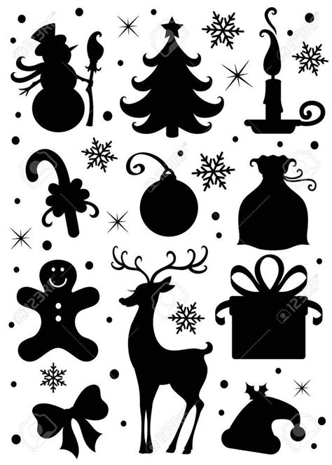 Collection of a Christmas icons. | Silhouette christmas, Christmas ...