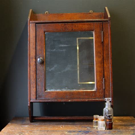 Antique Oak Medicine Cabinet with Towel Bar by sevenbc on Etsy