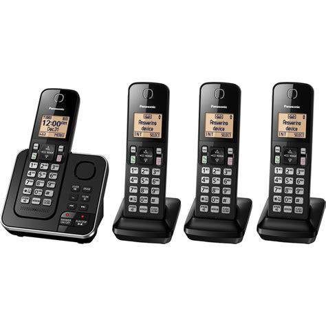 Panasonic KX-TGC364B 4 Handset Expandable Cordless Phone With Answering ...