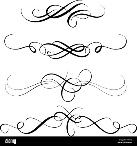 set of vintage decorative flourish for design. Vector illustration EPS10 Stock Vector Image ...