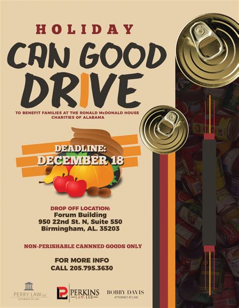 Holiday Canned Good Food Drive (ends Dec. 18) | Ronald McDonald House Charities of Alabama