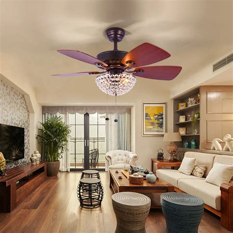 LED Fan Light DC Motor Living Room Restaurant Cafe Bedroom Crystal Decorative Fan Light-in ...