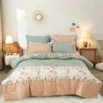 Buy SHOPICTED Peach Floral Cotton King Size Comforter Sets Online at ...