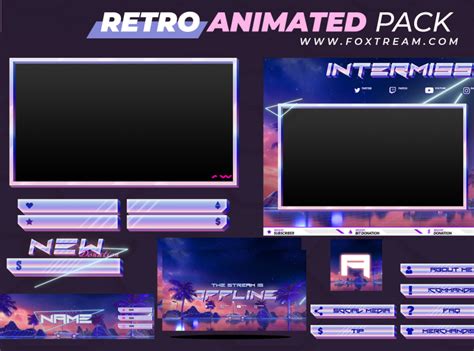 Retro Animated Stream overlay pack for twitch by Simo Oudib on Dribbble